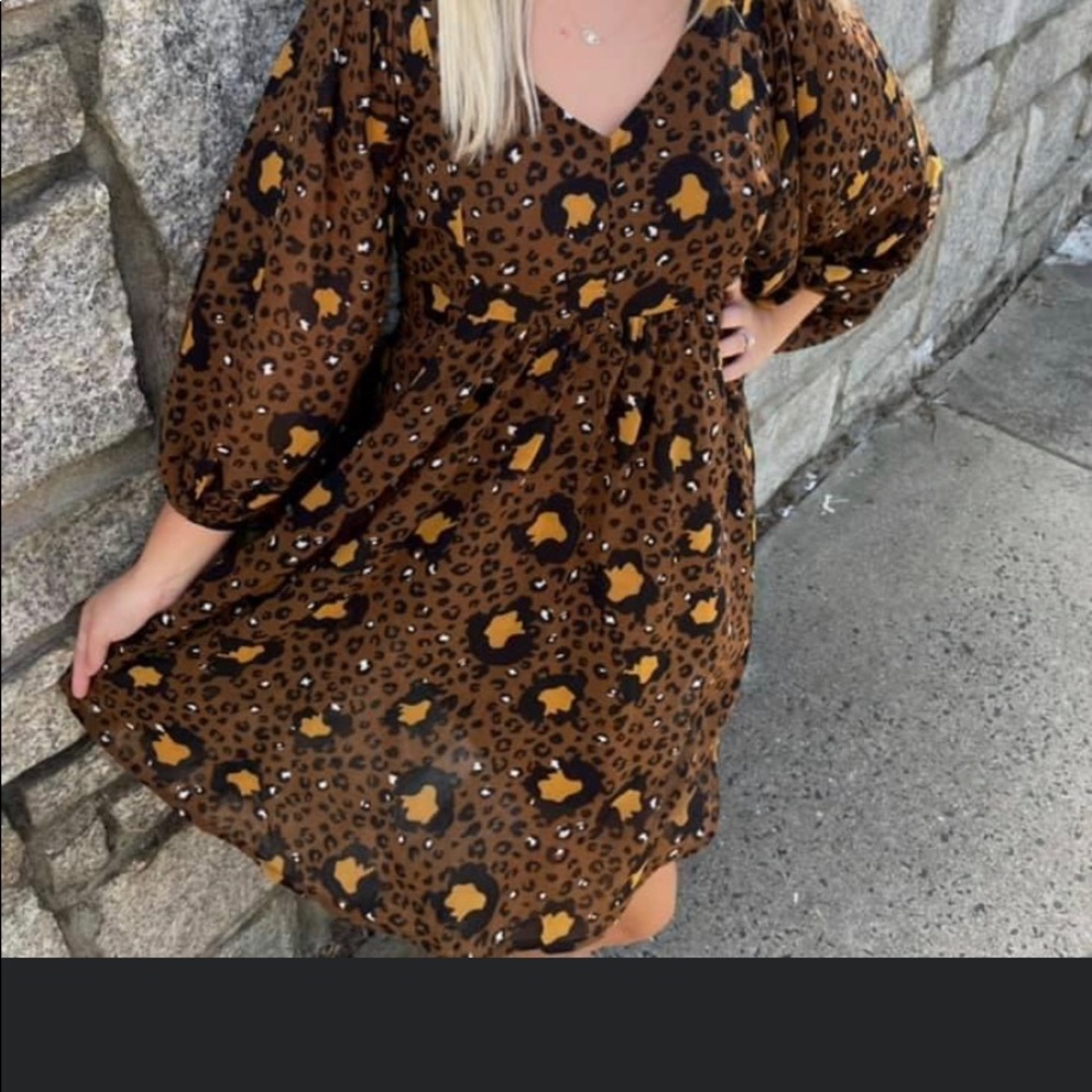 Cheetah print baby doll dress. Size women’s L